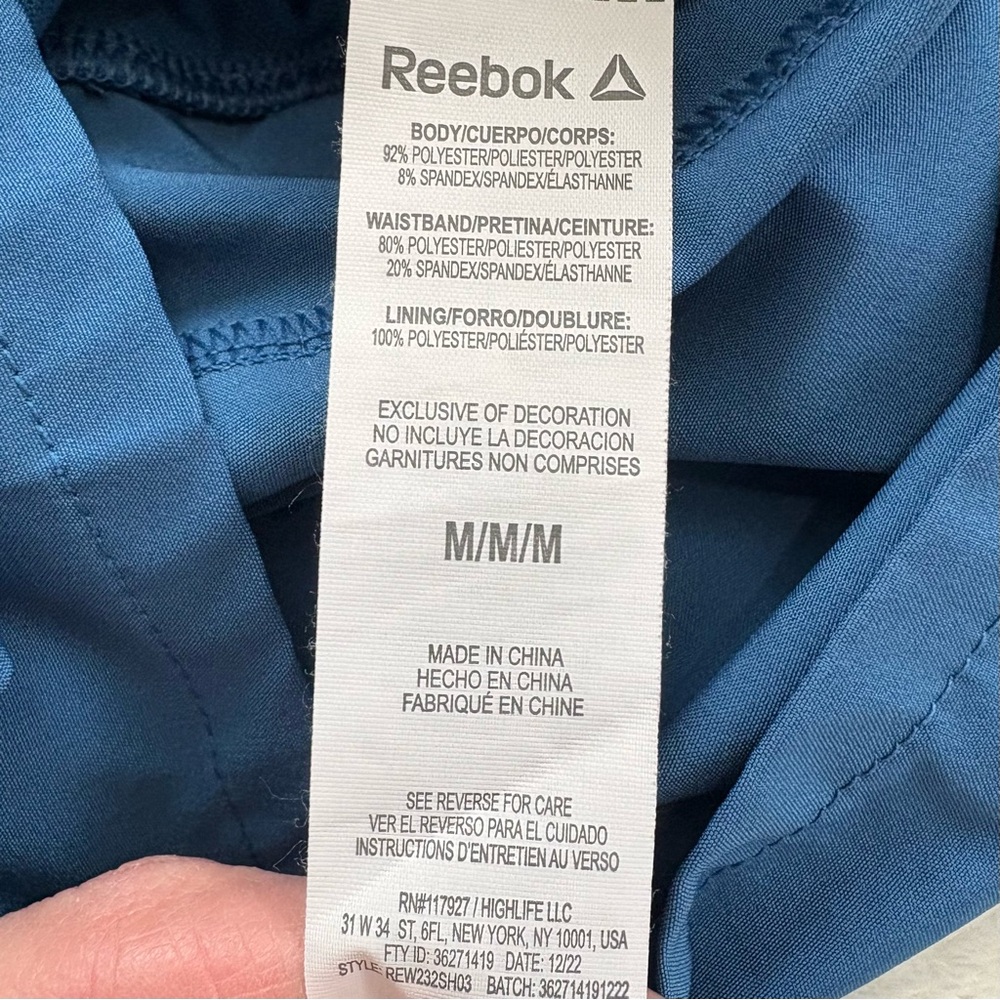 REEBOK Blue Athletic Running Shorts Women’s Medium Drawstring Lined - Picture 4 of 8